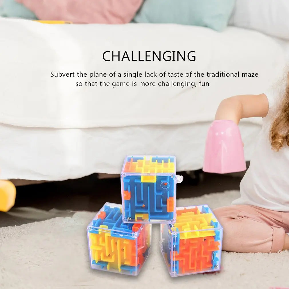 Hot Three-dimensional Labyrinth Cube Puzzle Maze Toy Universal 3D Cube Rolling Ball Game Maze Toys for Children Educational